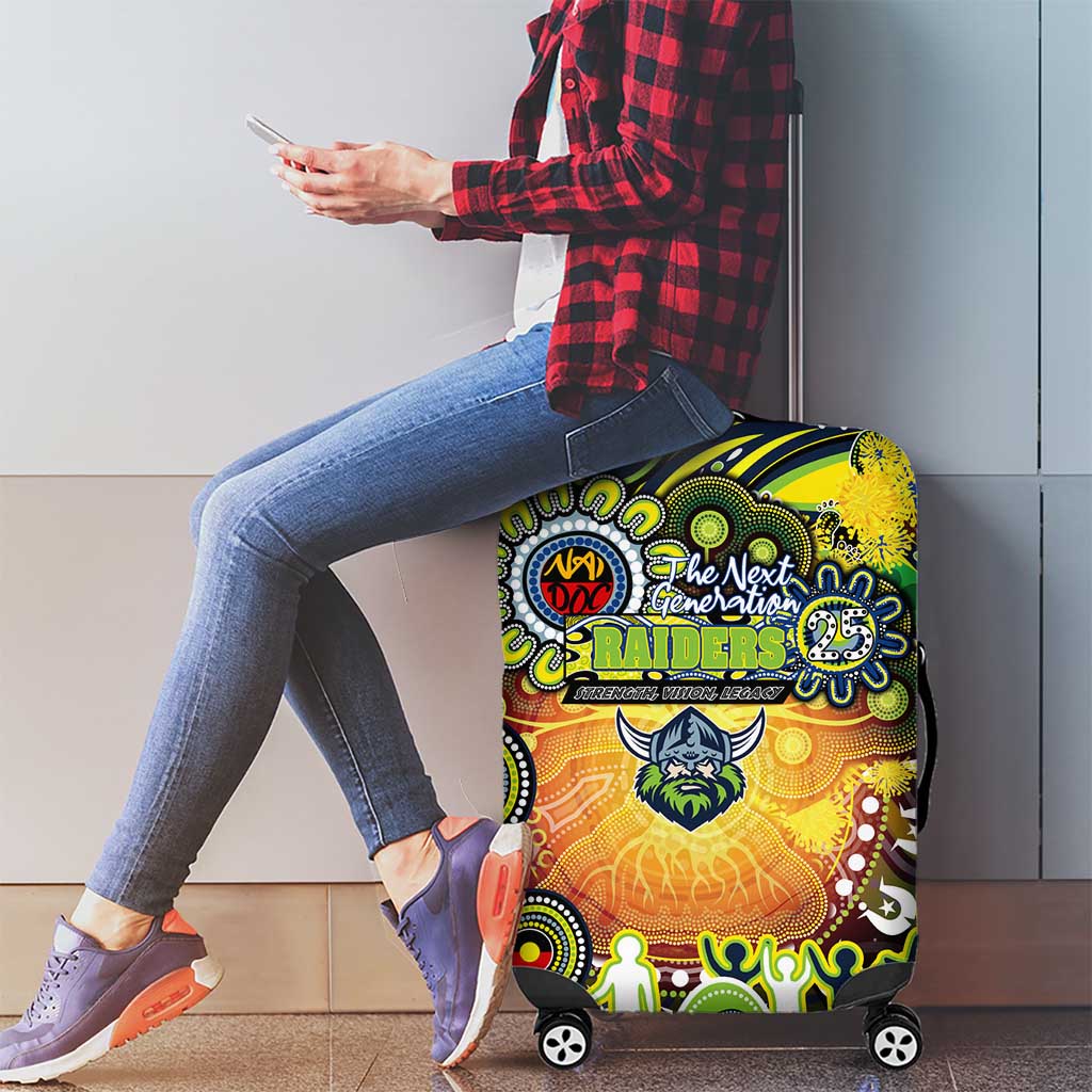 NAIDOC Week 2025 Raiders Rugby Luggage Cover Aboriginal Dot Painting