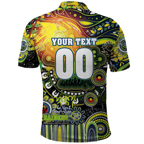 Personalised NAIDOC Week 2025 Raiders Rugby Polo Shirt Aboriginal Dot Painting