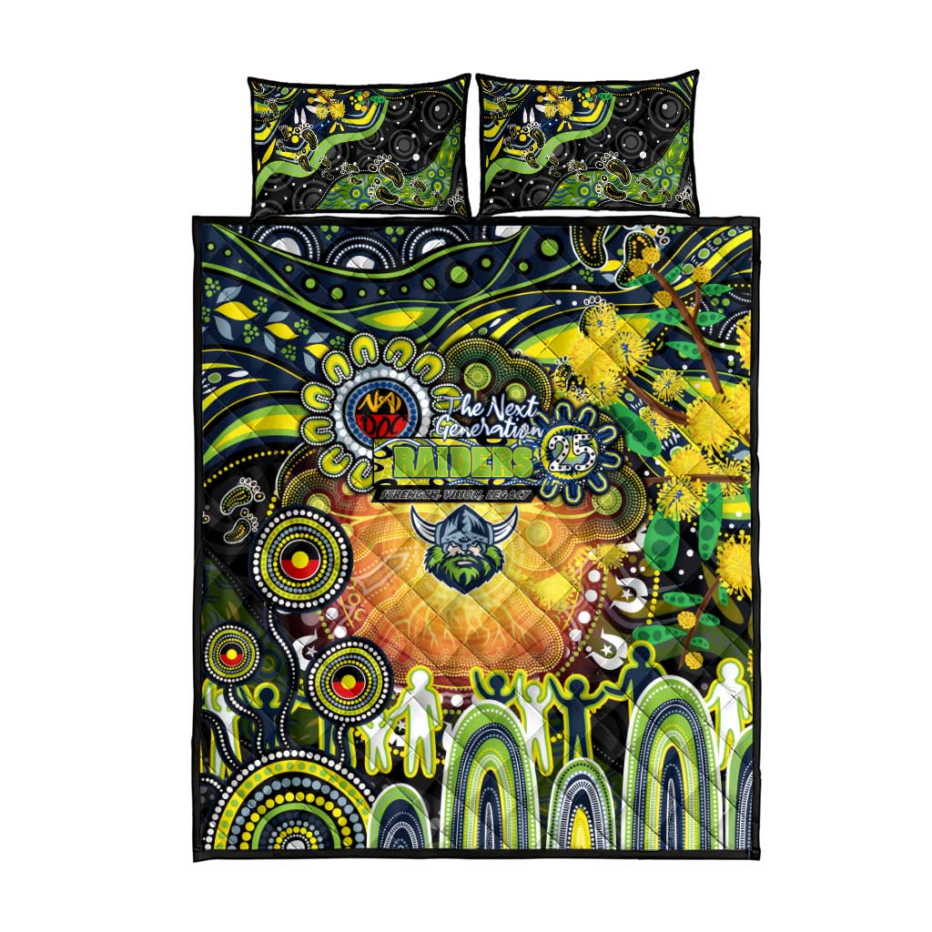 NAIDOC Week 2025 Raiders Rugby Quilt Bed Set Aboriginal Dot Painting