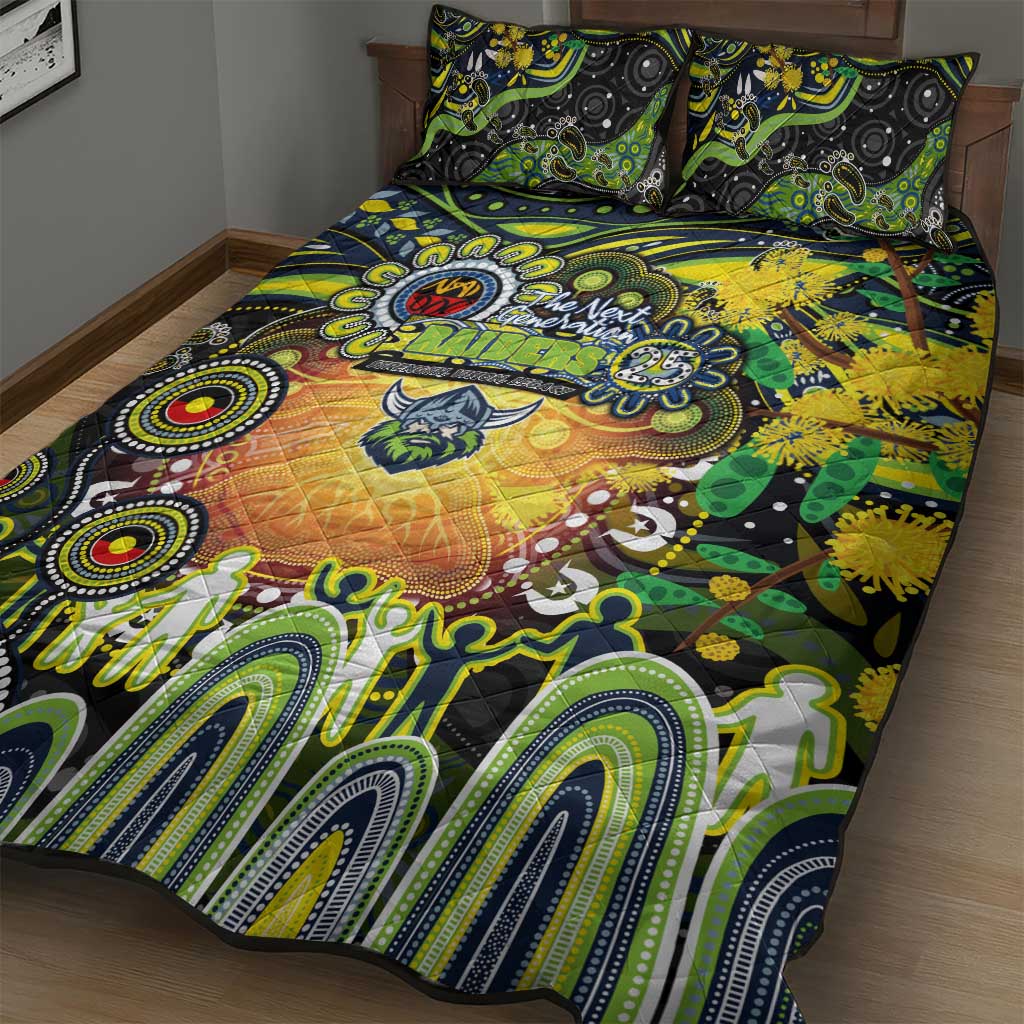 NAIDOC Week 2025 Raiders Rugby Quilt Bed Set Aboriginal Dot Painting