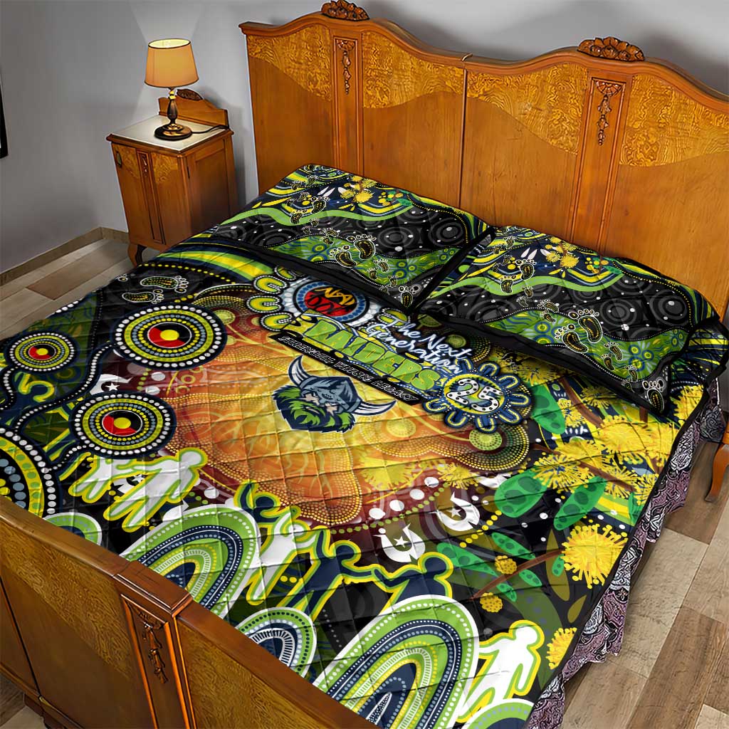 NAIDOC Week 2025 Raiders Rugby Quilt Bed Set Aboriginal Dot Painting