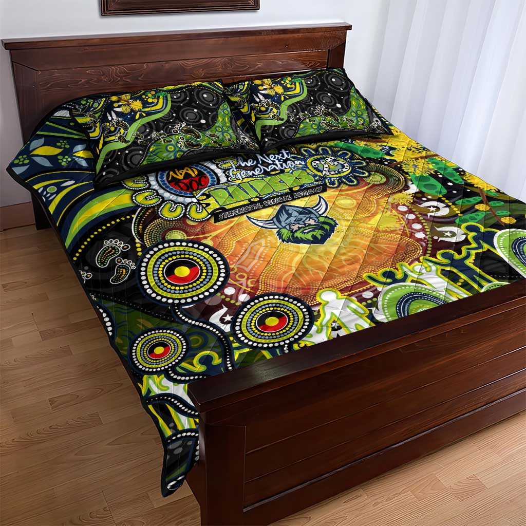 NAIDOC Week 2025 Raiders Rugby Quilt Bed Set Aboriginal Dot Painting
