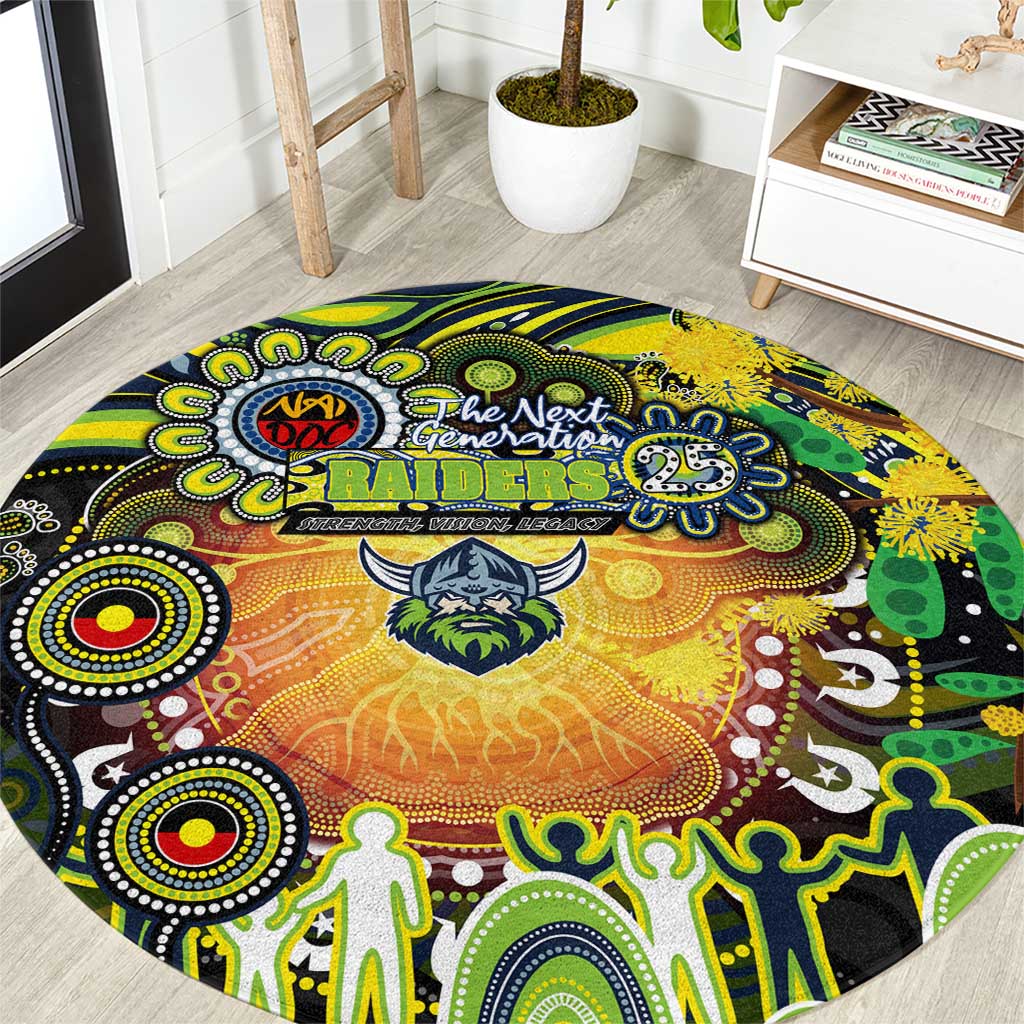 NAIDOC Week 2025 Raiders Rugby Round Carpet Aboriginal Dot Painting