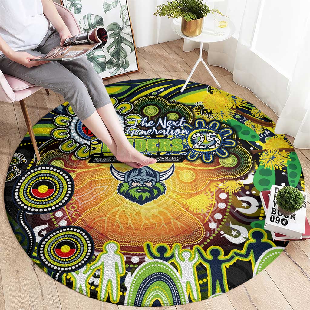 NAIDOC Week 2025 Raiders Rugby Round Carpet Aboriginal Dot Painting