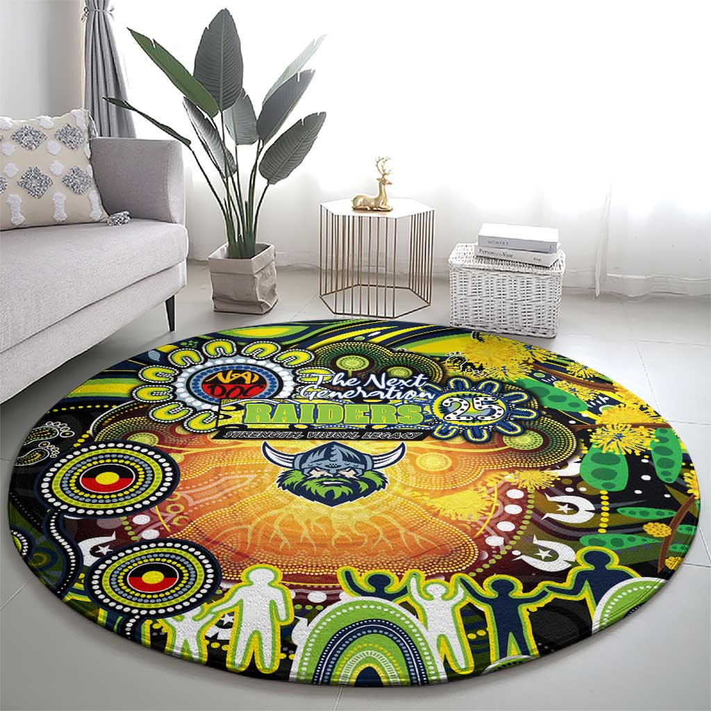 NAIDOC Week 2025 Raiders Rugby Round Carpet Aboriginal Dot Painting