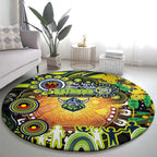 NAIDOC Week 2025 Raiders Rugby Round Carpet Aboriginal Dot Painting