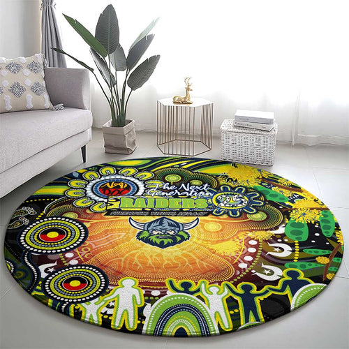 NAIDOC Week 2025 Raiders Rugby Round Carpet Aboriginal Dot Painting
