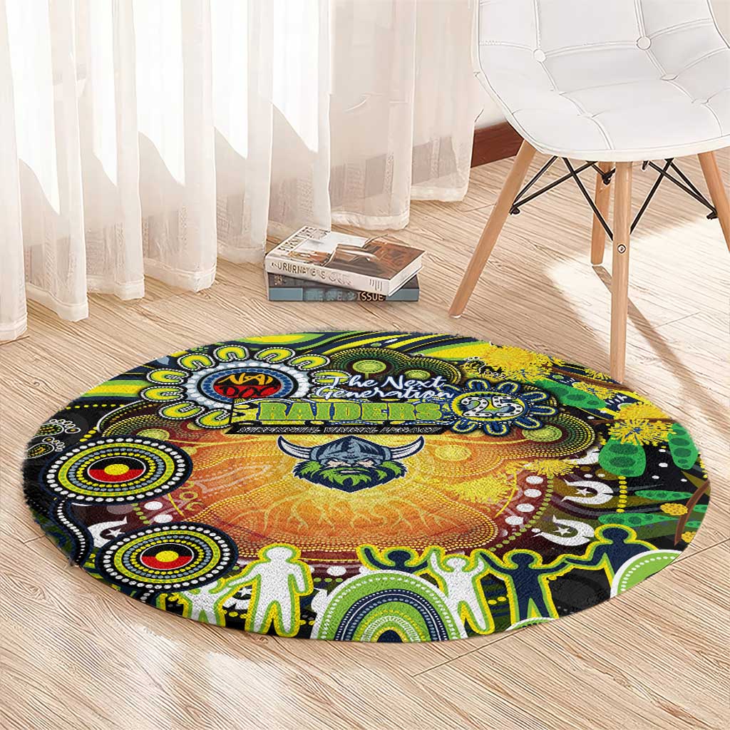 NAIDOC Week 2025 Raiders Rugby Round Carpet Aboriginal Dot Painting