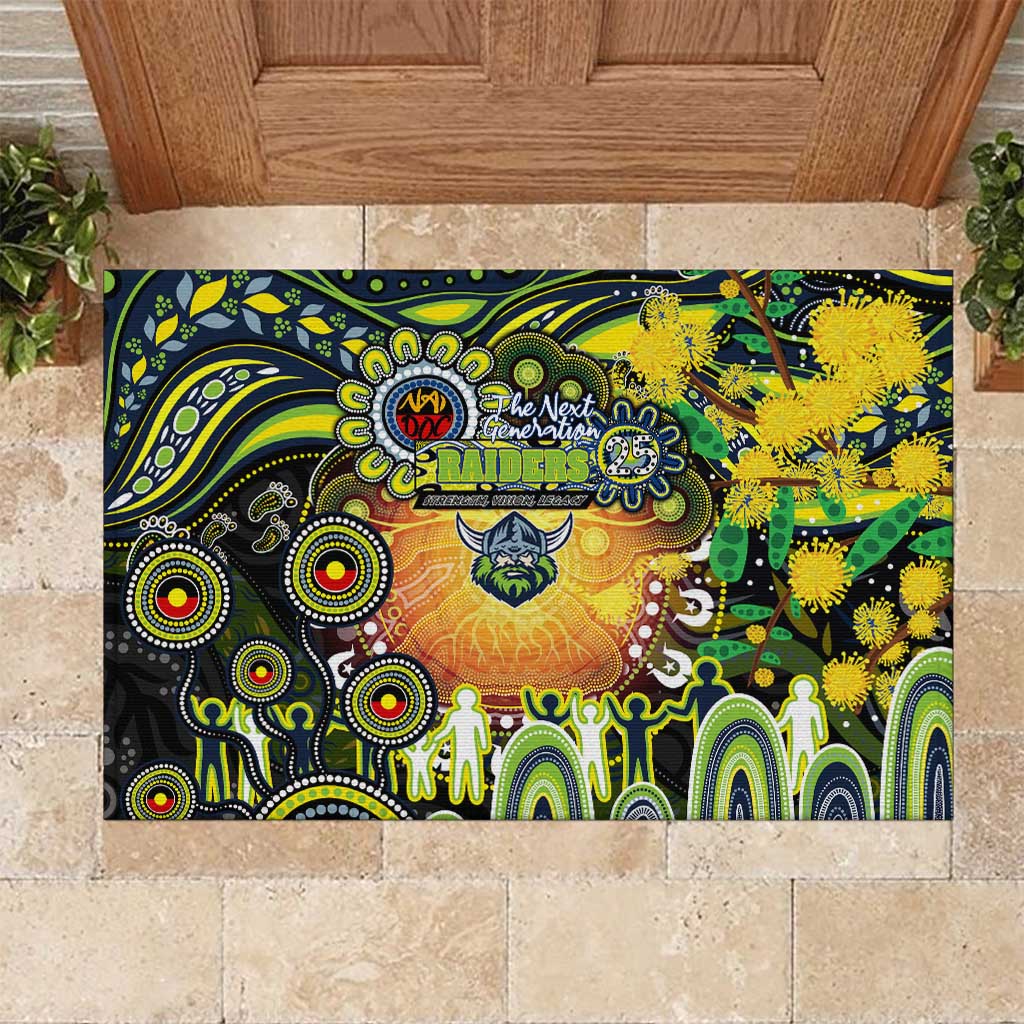 NAIDOC Week 2025 Raiders Rugby Rubber Doormat Aboriginal Dot Painting