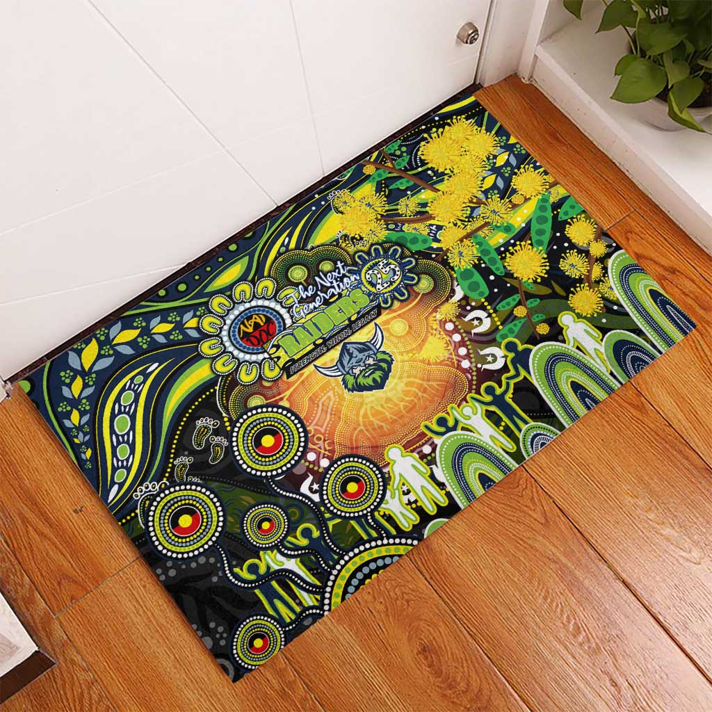 NAIDOC Week 2025 Raiders Rugby Rubber Doormat Aboriginal Dot Painting