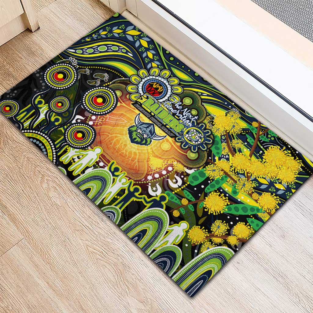 NAIDOC Week 2025 Raiders Rugby Rubber Doormat Aboriginal Dot Painting