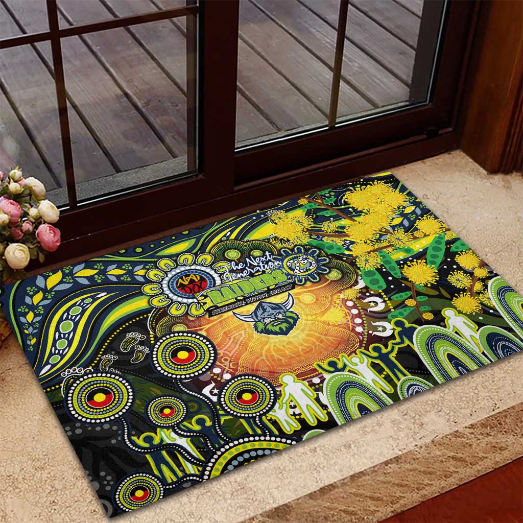 NAIDOC Week 2025 Raiders Rugby Rubber Doormat Aboriginal Dot Painting