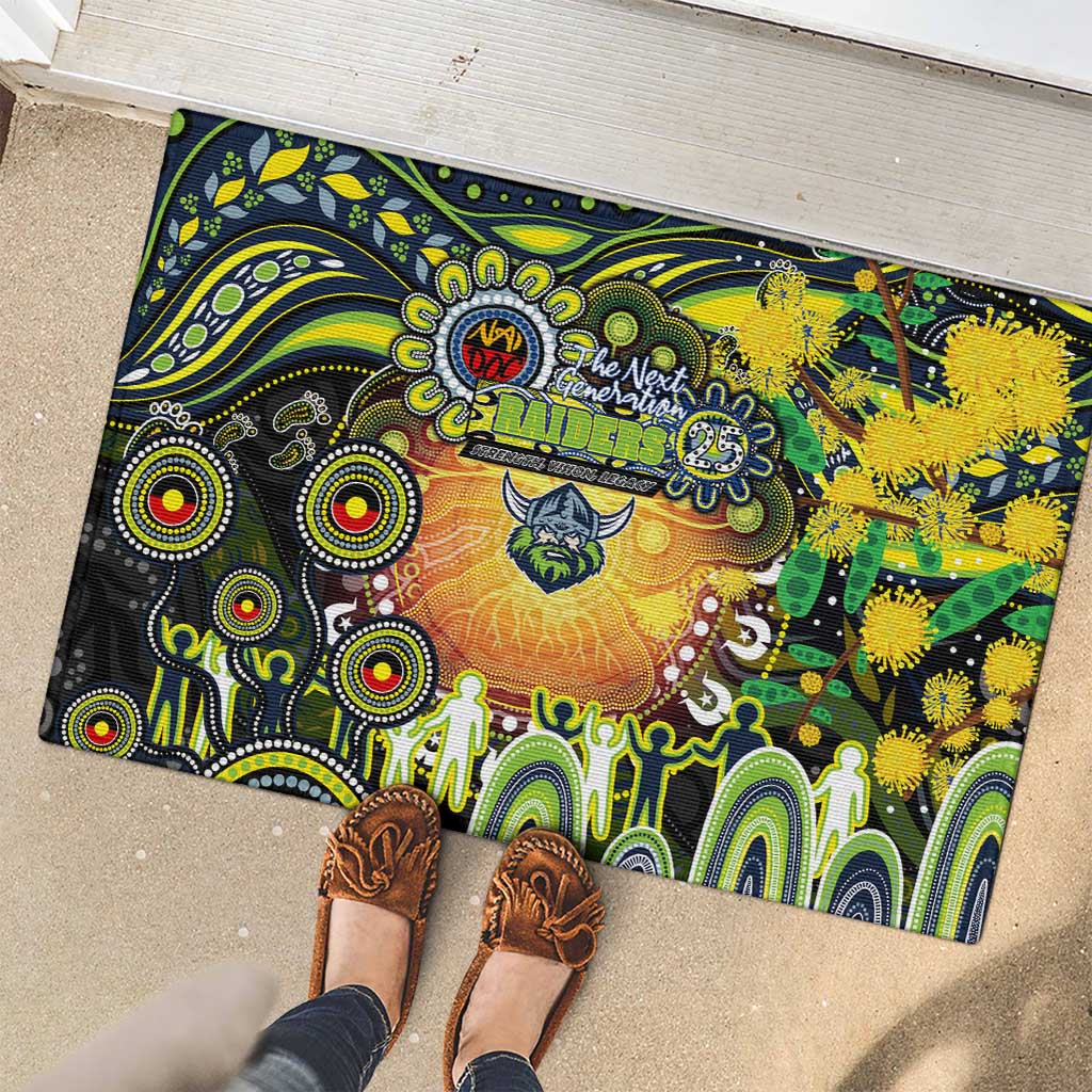 NAIDOC Week 2025 Raiders Rugby Rubber Doormat Aboriginal Dot Painting