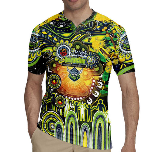 Personalised NAIDOC Week 2025 Raiders Rugby Rugby Jersey Aboriginal Dot Painting