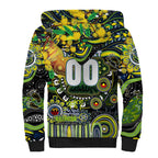Personalised NAIDOC Week 2025 Raiders Rugby Sherpa Hoodie Aboriginal Dot Painting