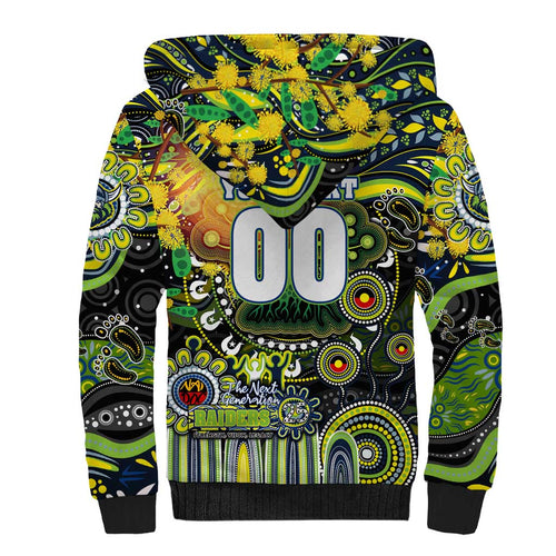 Personalised NAIDOC Week 2025 Raiders Rugby Sherpa Hoodie Aboriginal Dot Painting
