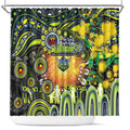 NAIDOC Week 2025 Raiders Rugby Shower Curtain Aboriginal Dot Painting
