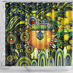 NAIDOC Week 2025 Raiders Rugby Shower Curtain Aboriginal Dot Painting
