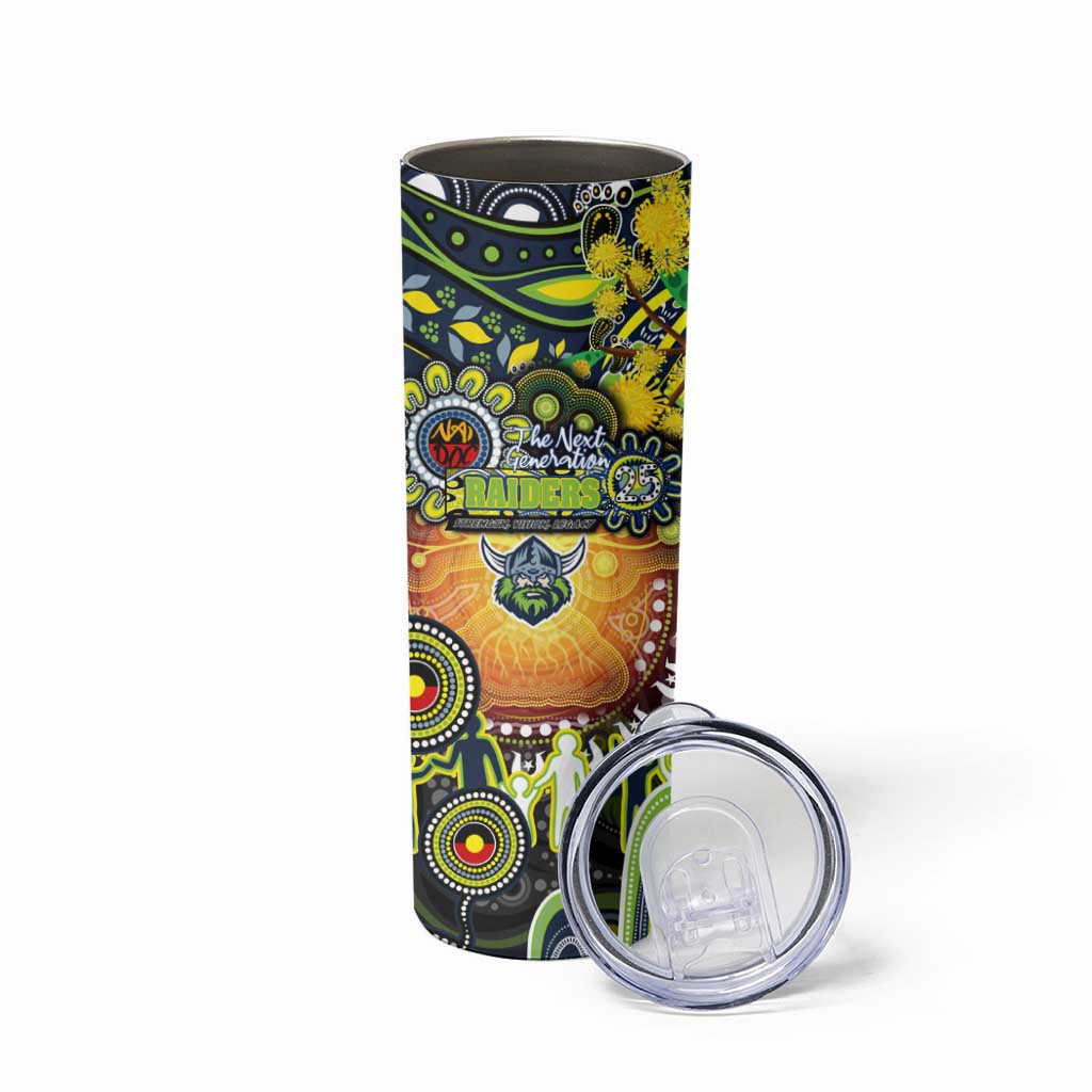 NAIDOC Week 2025 Raiders Rugby Skinny Tumbler Aboriginal Dot Painting