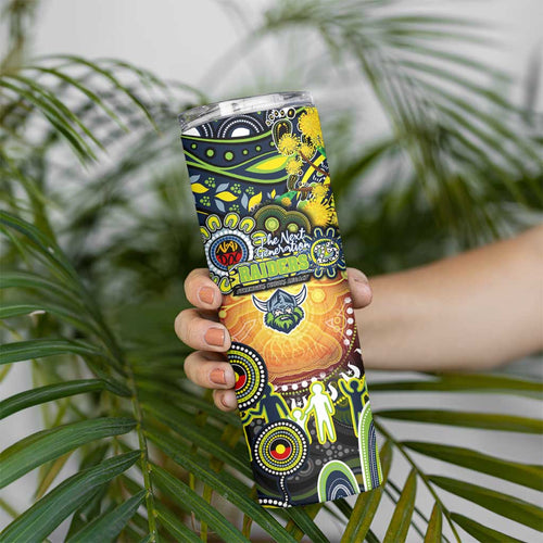 NAIDOC Week 2025 Raiders Rugby Skinny Tumbler Aboriginal Dot Painting