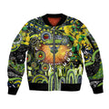 Personalised NAIDOC Week 2025 Raiders Rugby Sleeve Zip Bomber Jacket Aboriginal Dot Painting