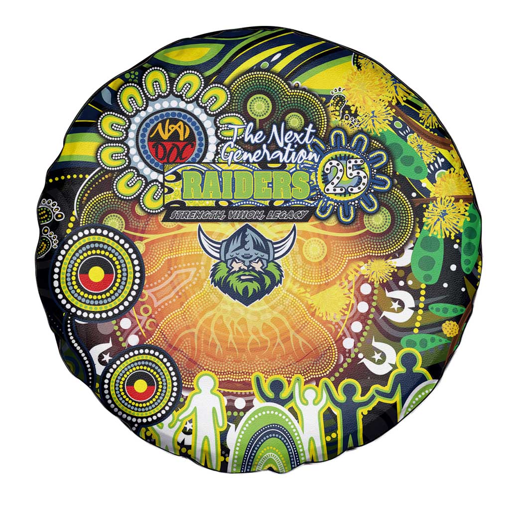 NAIDOC Week 2025 Raiders Rugby Spare Tire Cover Aboriginal Dot Painting