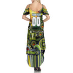Personalised NAIDOC Week 2025 Raiders Rugby Summer Maxi Dress Aboriginal Dot Painting