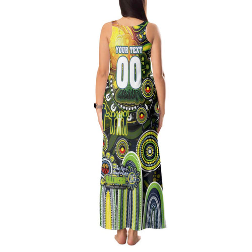 Personalised NAIDOC Week 2025 Raiders Rugby Tank Maxi Dress Aboriginal Dot Painting