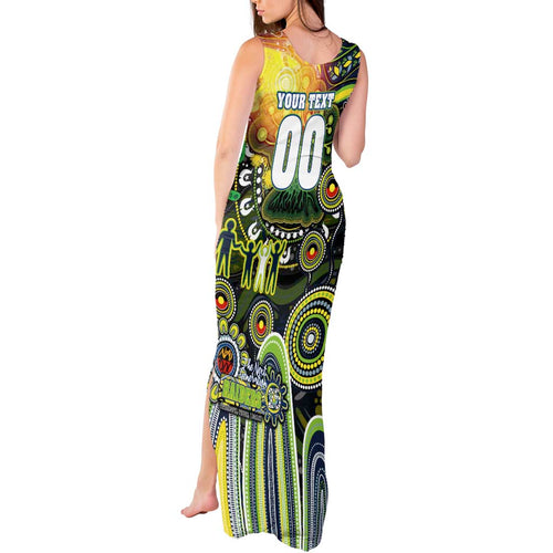 Personalised NAIDOC Week 2025 Raiders Rugby Tank Maxi Dress Aboriginal Dot Painting
