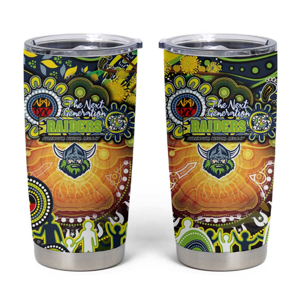 NAIDOC Week 2025 Raiders Rugby Tumbler Cup Aboriginal Dot Painting