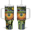 NAIDOC Week 2025 Raiders Rugby Tumbler With Handle Aboriginal Dot Painting