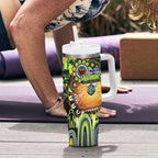 NAIDOC Week 2025 Raiders Rugby Tumbler With Handle Aboriginal Dot Painting