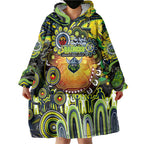 Personalised NAIDOC Week 2025 Raiders Rugby Wearable Blanket Hoodie Aboriginal Dot Painting