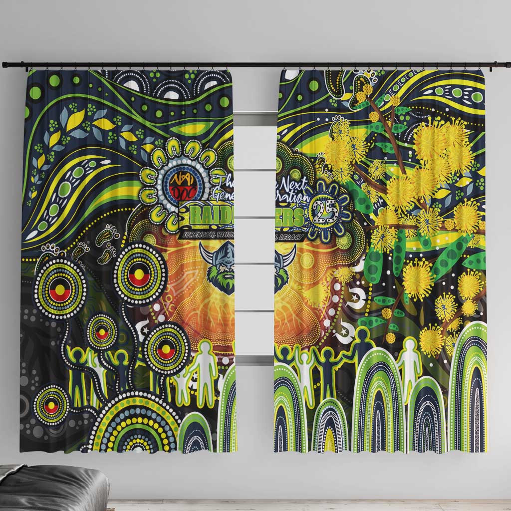 NAIDOC Week 2025 Raiders Rugby Window Curtain Aboriginal Dot Painting