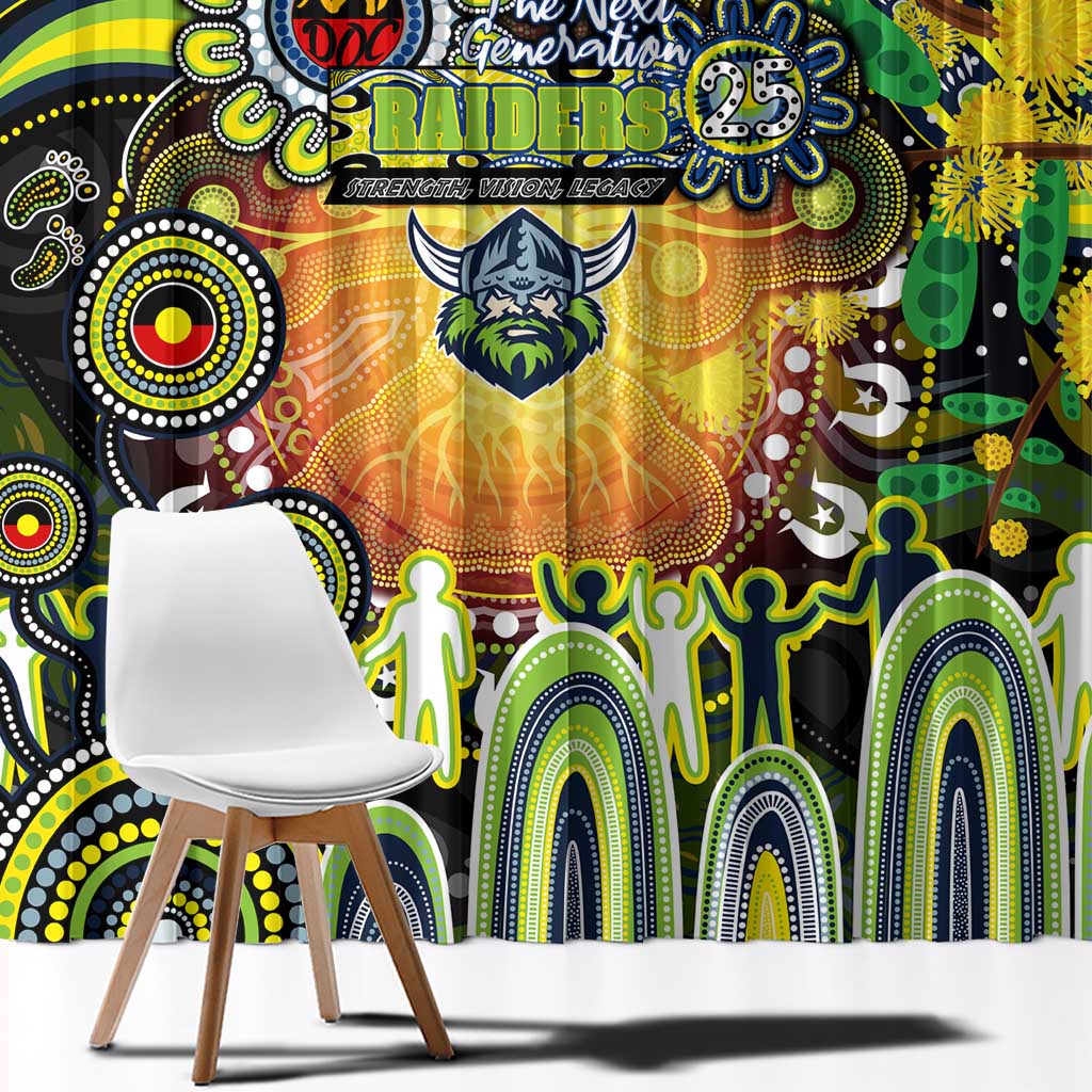 NAIDOC Week 2025 Raiders Rugby Window Curtain Aboriginal Dot Painting