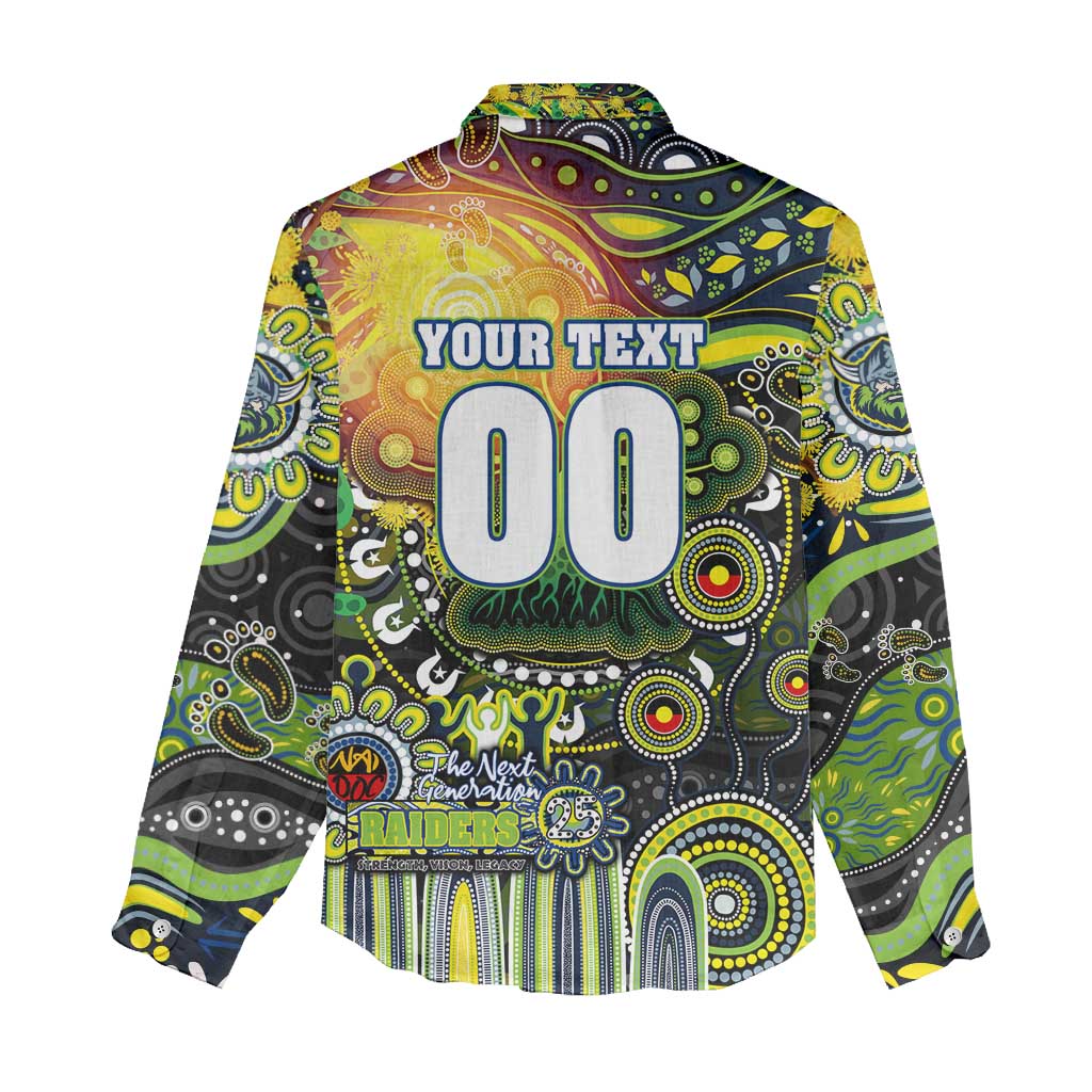 Personalised NAIDOC Week 2025 Raiders Rugby Women Casual Shirt Aboriginal Dot Painting