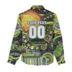 Personalised NAIDOC Week 2025 Raiders Rugby Women Casual Shirt Aboriginal Dot Painting
