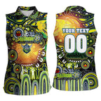 Personalised NAIDOC Week 2025 Raiders Rugby Women Sleeveless Polo Shirt Aboriginal Dot Painting