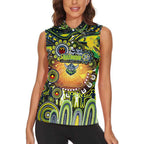 Personalised NAIDOC Week 2025 Raiders Rugby Women Sleeveless Polo Shirt Aboriginal Dot Painting