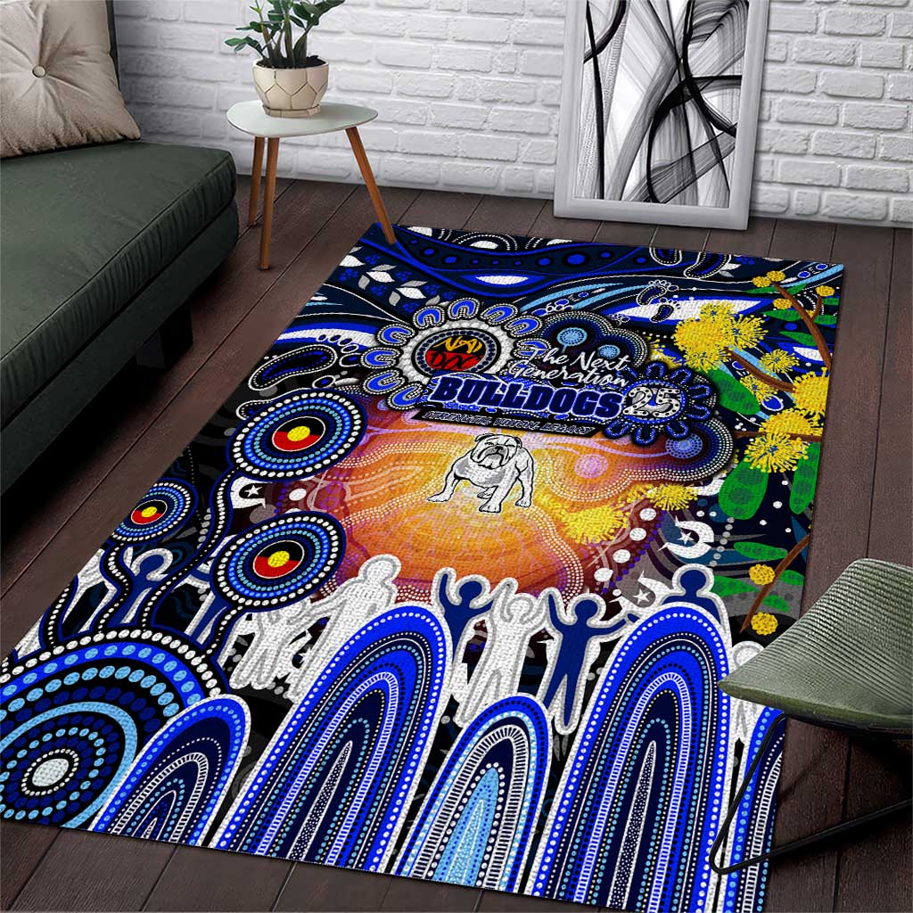 NAIDOC Week 2025 Bulldogs Rugby Area Rug Aboriginal Dot Painting