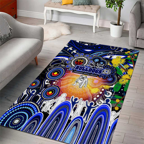 NAIDOC Week 2025 Bulldogs Rugby Area Rug Aboriginal Dot Painting