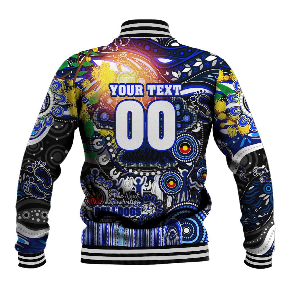 Personalised NAIDOC Week 2025 Bulldogs Rugby Baseball Jacket Aboriginal Dot Painting
