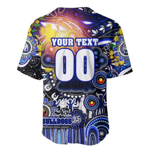 Personalised NAIDOC Week 2025 Bulldogs Rugby Baseball Jersey Aboriginal Dot Painting