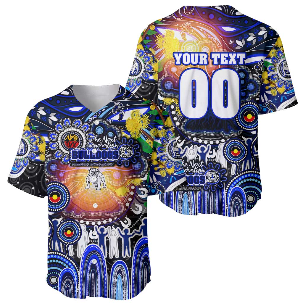 Personalised NAIDOC Week 2025 Bulldogs Rugby Baseball Jersey Aboriginal Dot Painting