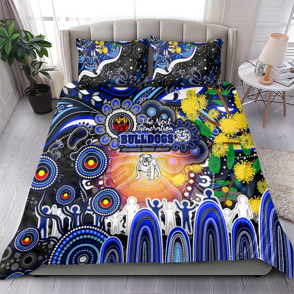 NAIDOC Week 2025 Bulldogs Rugby Bedding Set Aboriginal Dot Painting