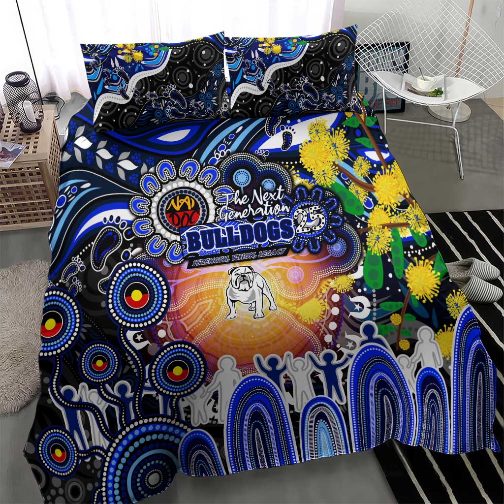 NAIDOC Week 2025 Bulldogs Rugby Bedding Set Aboriginal Dot Painting