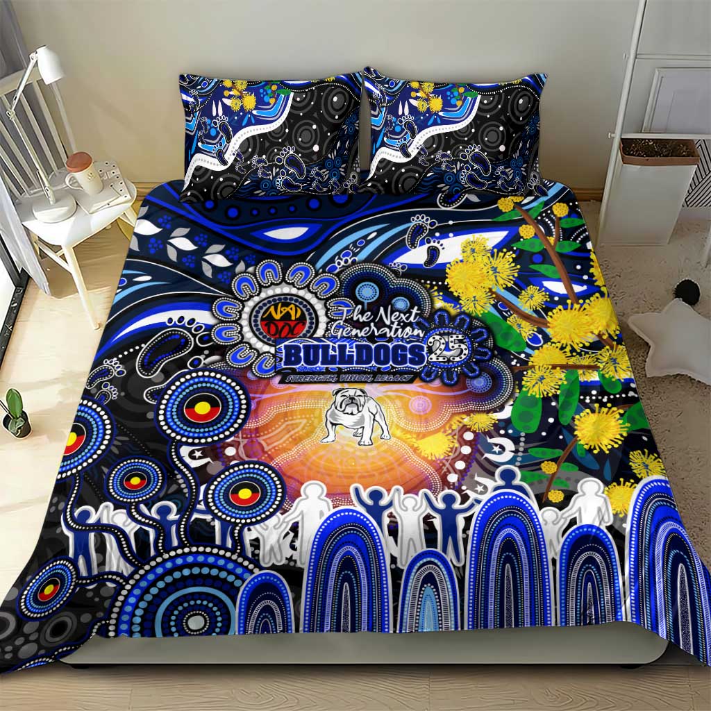 NAIDOC Week 2025 Bulldogs Rugby Bedding Set Aboriginal Dot Painting