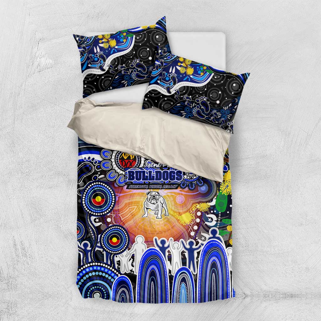NAIDOC Week 2025 Bulldogs Rugby Bedding Set Aboriginal Dot Painting
