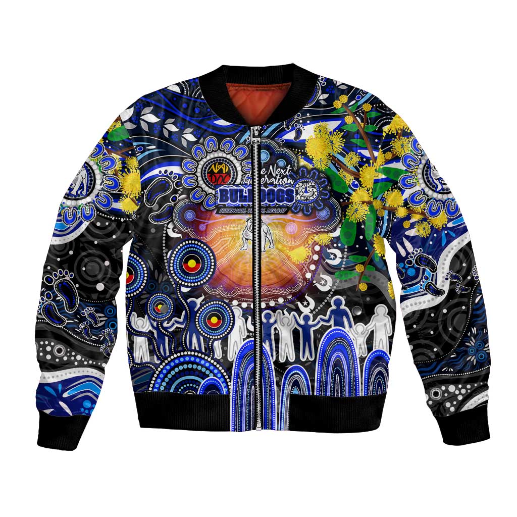 Personalised NAIDOC Week 2025 Bulldogs Rugby Bomber Jacket Aboriginal Dot Painting