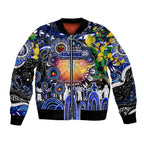 Personalised NAIDOC Week 2025 Bulldogs Rugby Bomber Jacket Aboriginal Dot Painting